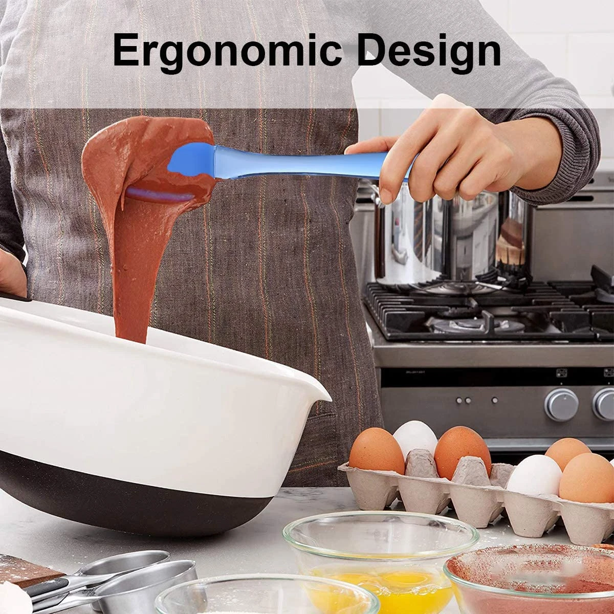 Silicone Spatula Silicone Scraper Cake Spatula Kitchen Spatula Silicone Cookware 3 Pieces Flexible Silicone Spatulas BPA Free Heat Resistant Baking Spatulas Set For Mixing Scraping Cooking