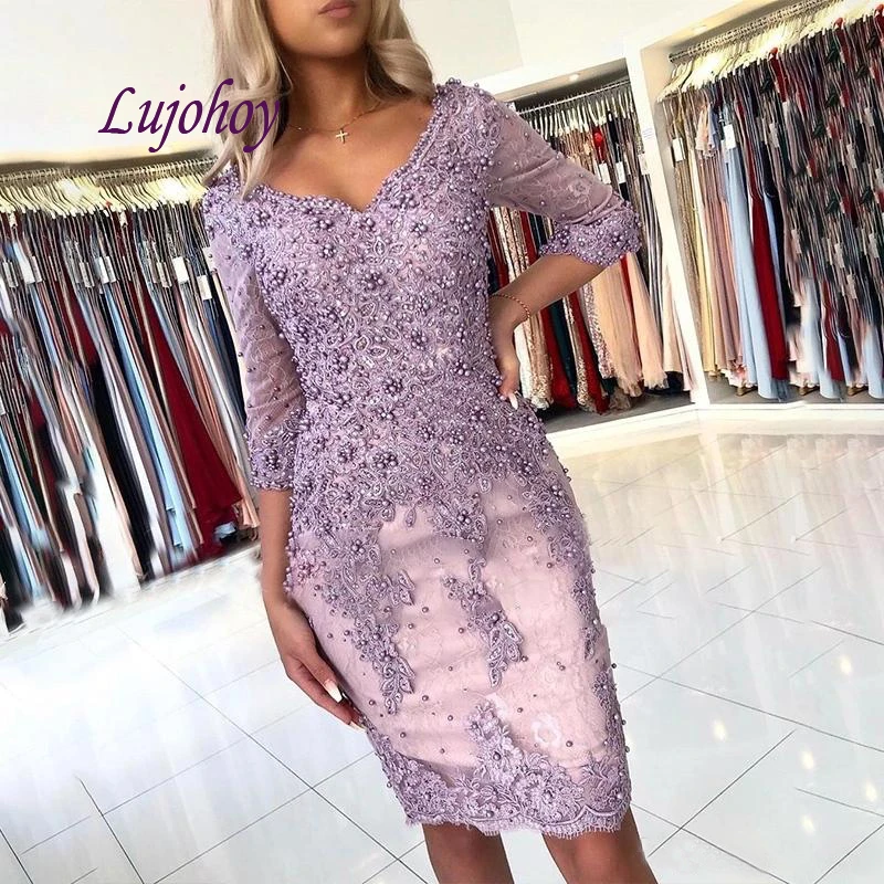 Long sleeve lace semi formal dresses Outlet