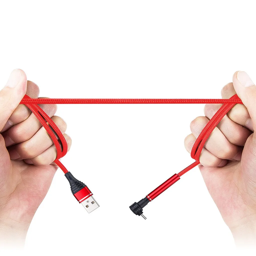 Мини-usb кабель флэш-зарядка тип-c USB телефон зарядное устройство кабель для Android нейлоновый шнур 90 градусов правый угол кабель zz6