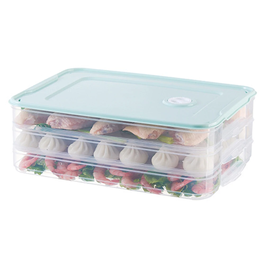 Container Microwave Safe PP Without Grid Multi-layer Refrigerator Frozen Dumplings Storage Box Organizer Fresh Food Storage