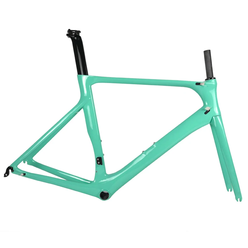 Mint Green Glossy Spcycle T1000 руль полностью из углеродного волокна, шоссейный велосипед рама 700C шоссейные углеродного волокна шоссейный велосипед из углеродного комплект BB86 Размеры 50/53/56 см - Цвет: Mint Green Glossy