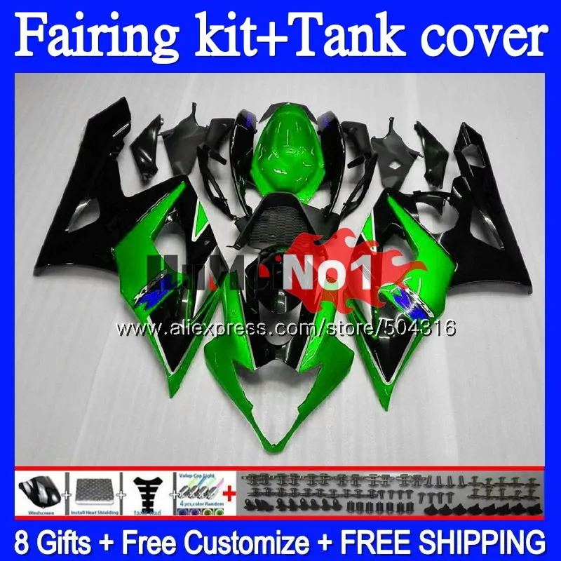 

+Tank Kit For SUZUKI GSXR-1000 GSXR 1000 1000CC CC 68MC.48 K5 GSX-R1000 GSX R1000 GSXR1000 05 06 2005 2006 Light green Fairing