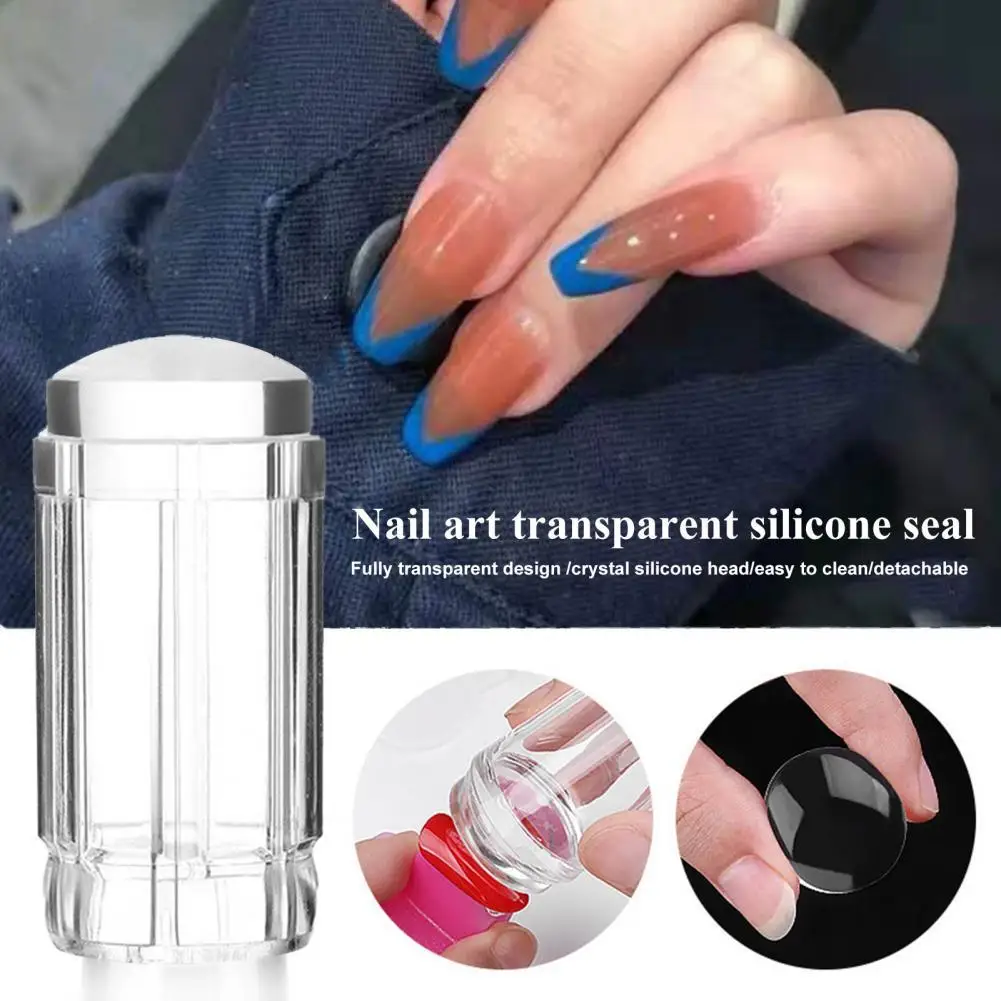 Clear Jelly Silicone Nail Stamper Set With Scraper Silicone Seal Nail Stamping Printing Tips