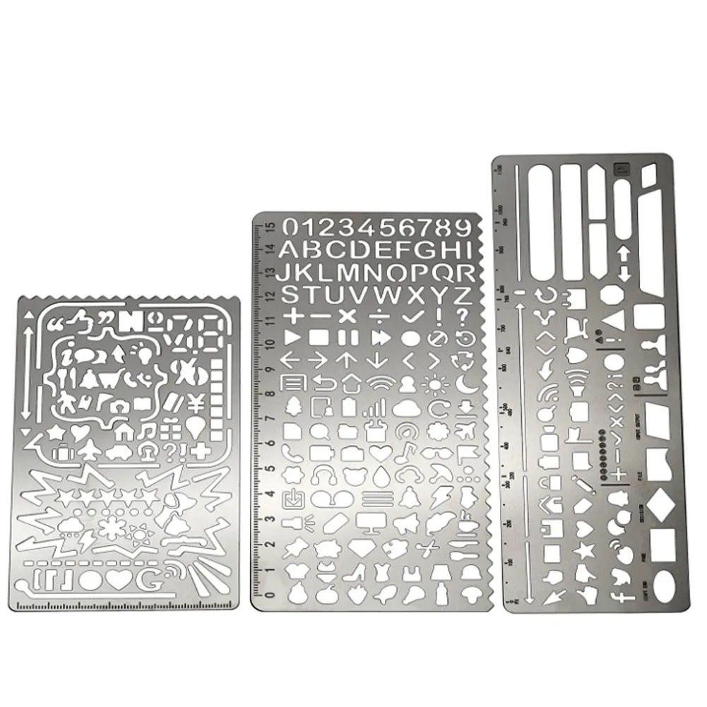 Многофункциональный Нержавеющая сталь полые линейка для кошек геометрические