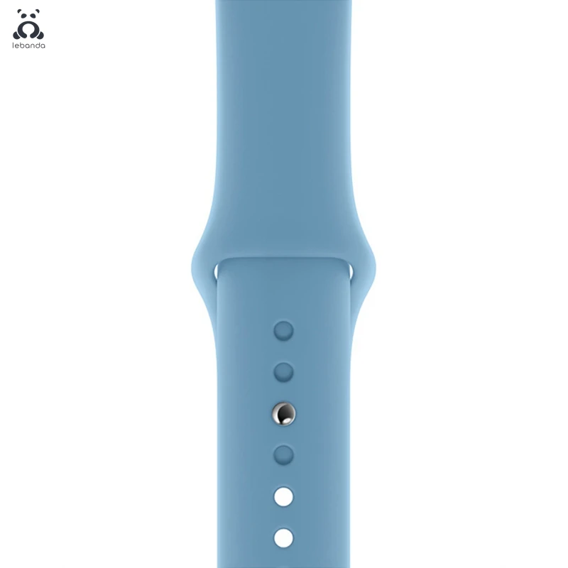 Lebanda спортивный ремешок для наручных часов Apple Watch 5/4/3/2/1 ремешок для наручных часов iWatch, большие размеры 40-44 мм силиконовой лентой из мягкой дышащей ткани Замена 38/42/40/44 мм - Цвет ремешка: Cornflower