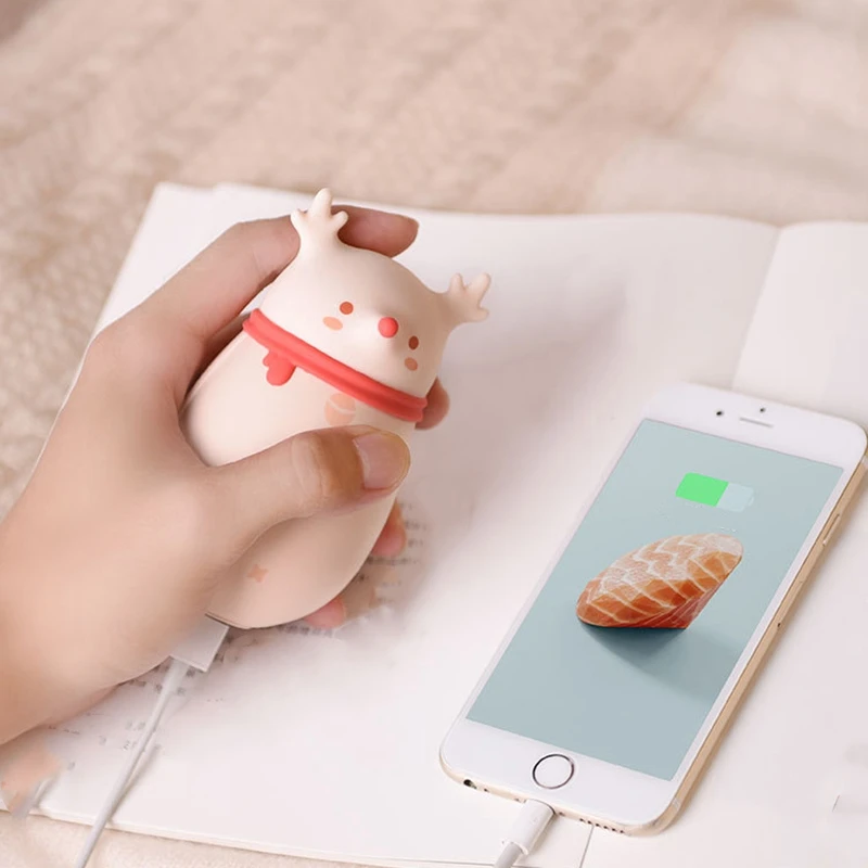 Симпатичный USB Перезаряжаемые грелка для рук и Мощность power Bank 5V Мини Портативный путешествия удобный с длительным сроком службы грелка для рук, работающая на свинья 6000 мА-ч