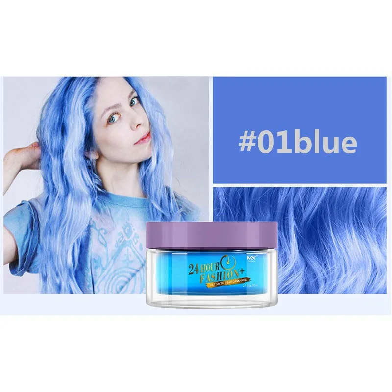 1 6 kleuren Haar Kleur Wax Wegwerp Niet giftig Tijdelijke Modellering multi-kleur Haar Styling Verven Modder - Цвет: 1