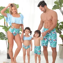 Maillot de bain Parent enfant imprimé ananas, ensemble deux pièces, pour la famille, nouvelle collection 2021