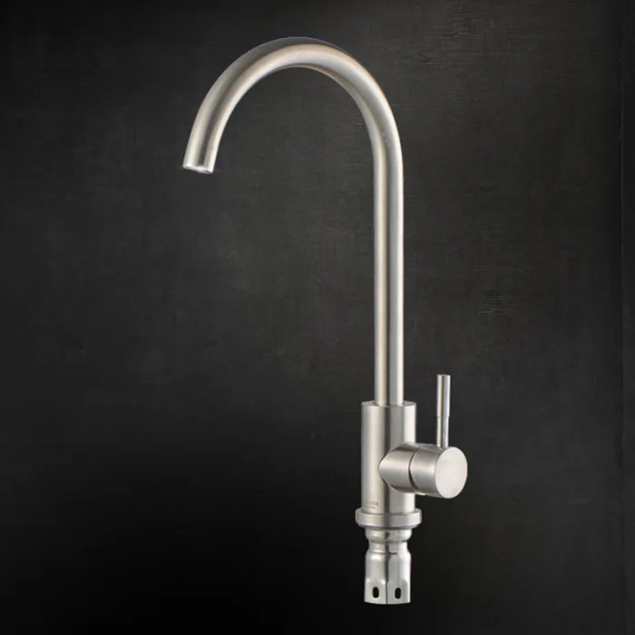 360 Rotation Kitchen Bar Faucet Stainless Steel Single Hole Cold Hot Water Tap KSI999