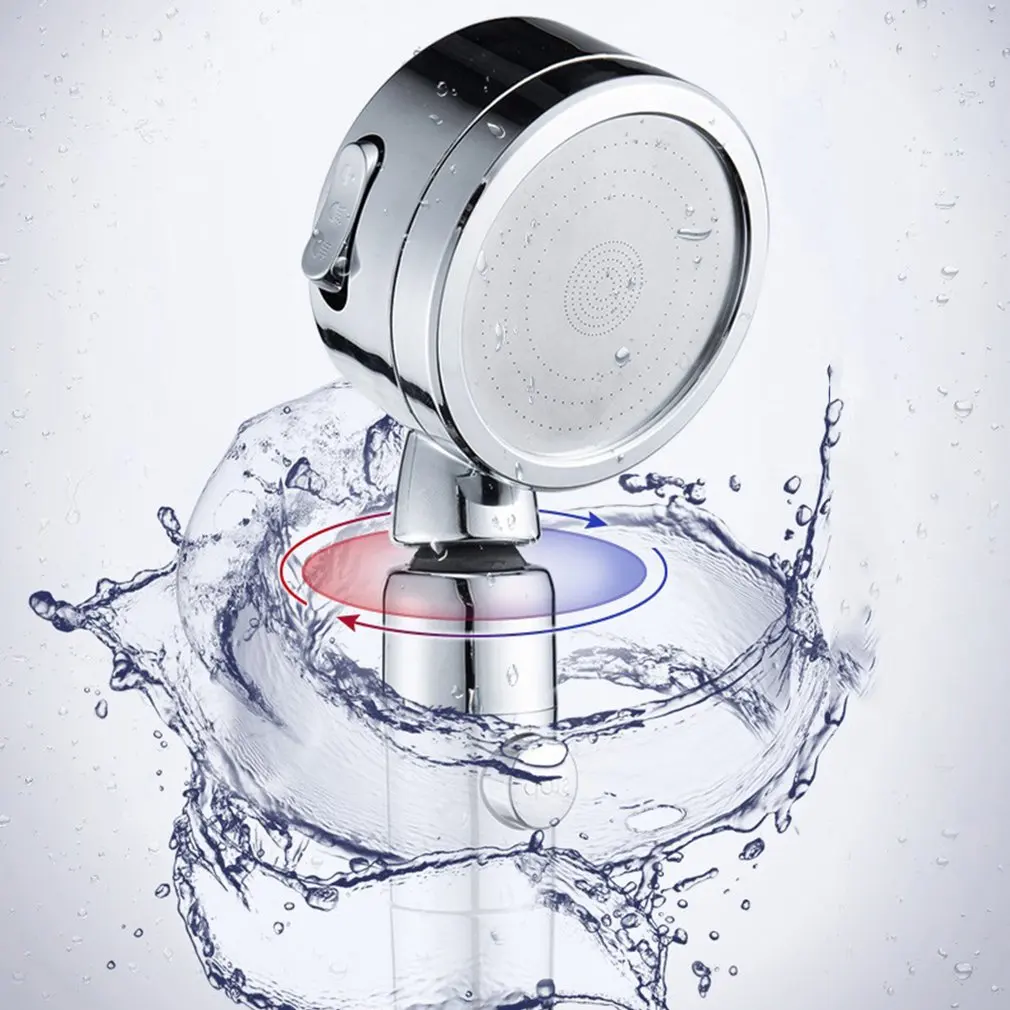 Booster Shower Hand Shower One Button Water Stop Rotating Shower Head Nozzle Filter Universal Shaking Head