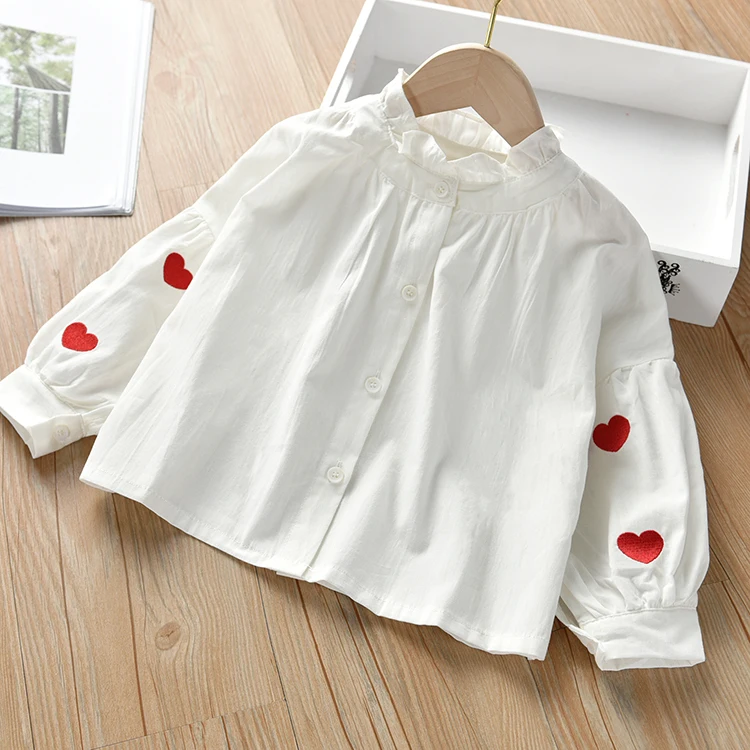 Sifafos baby girls blouses clothes shirt autumn blouse cotton long sleeve cute white female children clothing shirts