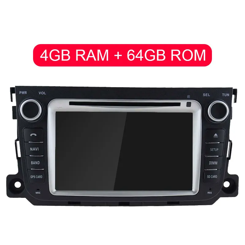 64g rom 4g ram Besina Android 9,0 автомобильный dvd-плеер для Mercedes Benz Smart 2013- gps 2 Din автомобильный радиоприемник мультимедиа 4G+ 64G wifi - Цвет: 64g rom 4g ram