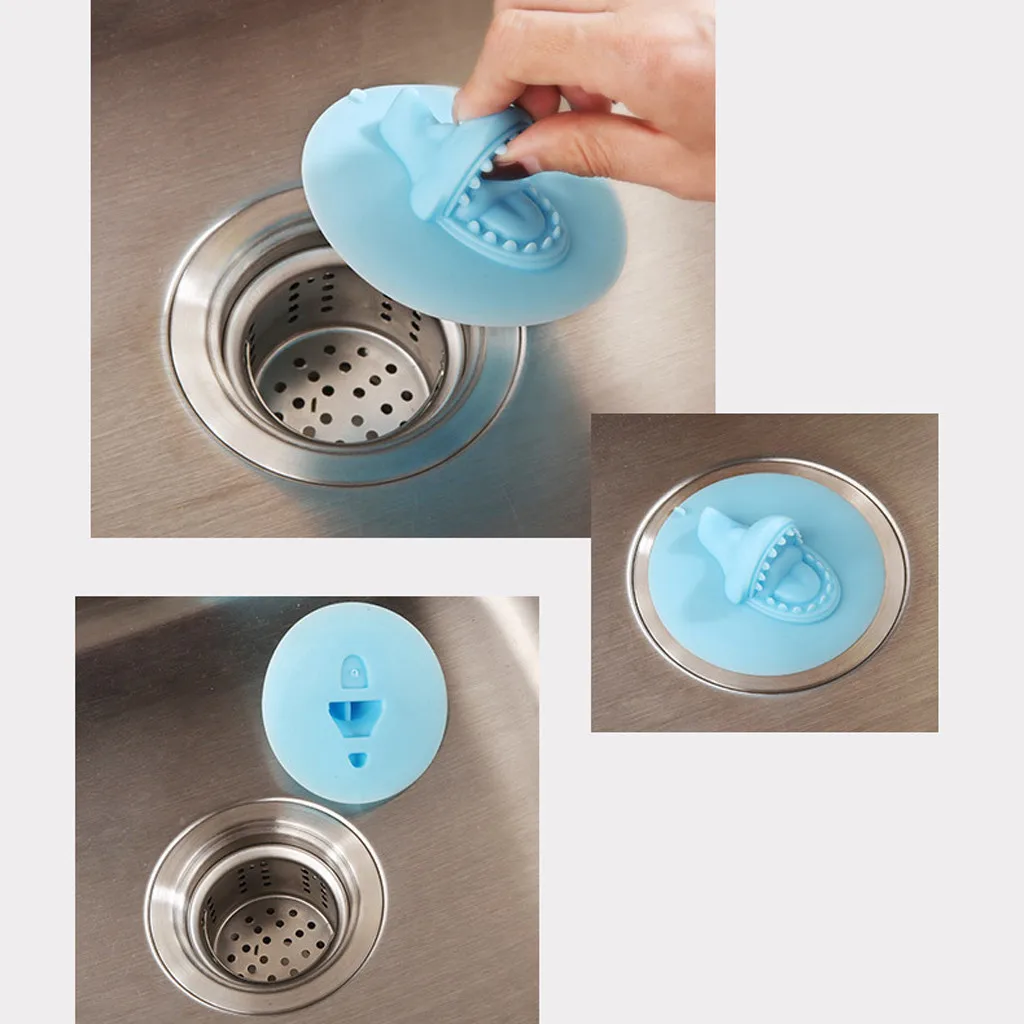 shark fin Drain Plug Silicone Stopper for Kitchen Bathroom Bathtub Drainage Sink Basin Water Plug Drain Washroom Tool
