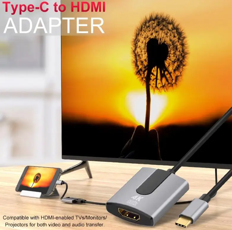 USB C к HDMI кабель адаптер usb type C к HDMI адаптер 4K конвертер для huawei mate 10/20 Macbook Chromebook samsung S8 Note8