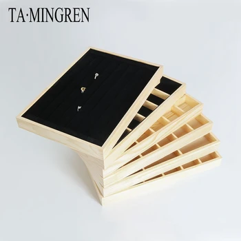 

Pine Wood 6 18 20 Compartment Organizer Tray For Jewelry Ring Pendant