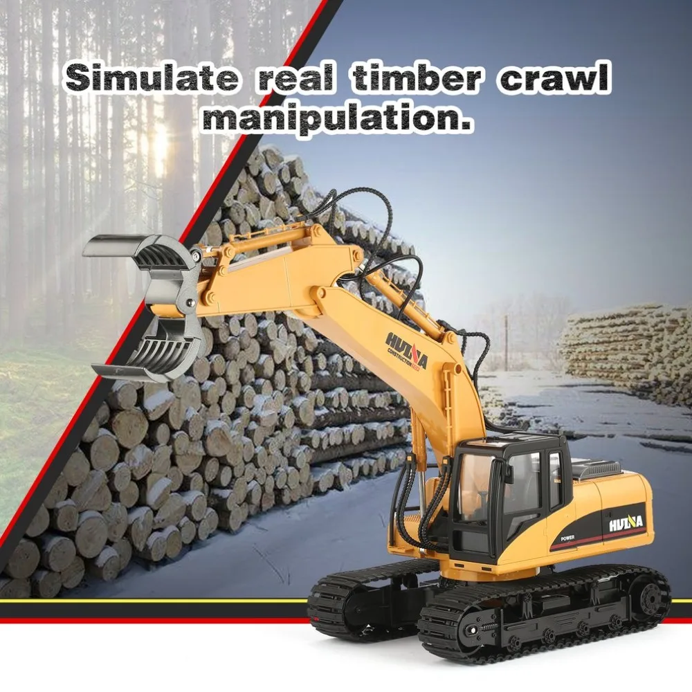 HUINA 1570 16ch RC timber Metal Grab Wood 1/14 2,4G Engineering гусеничный грузовик Игрушечная машина RTR строительная машина со светом