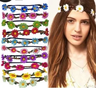 200 шт/Партия DIY мульти подсолнухи венок с надписями простые пять Дейзи пляж Туризм резинки для волос Инструменты для укладки аксессуары HA667