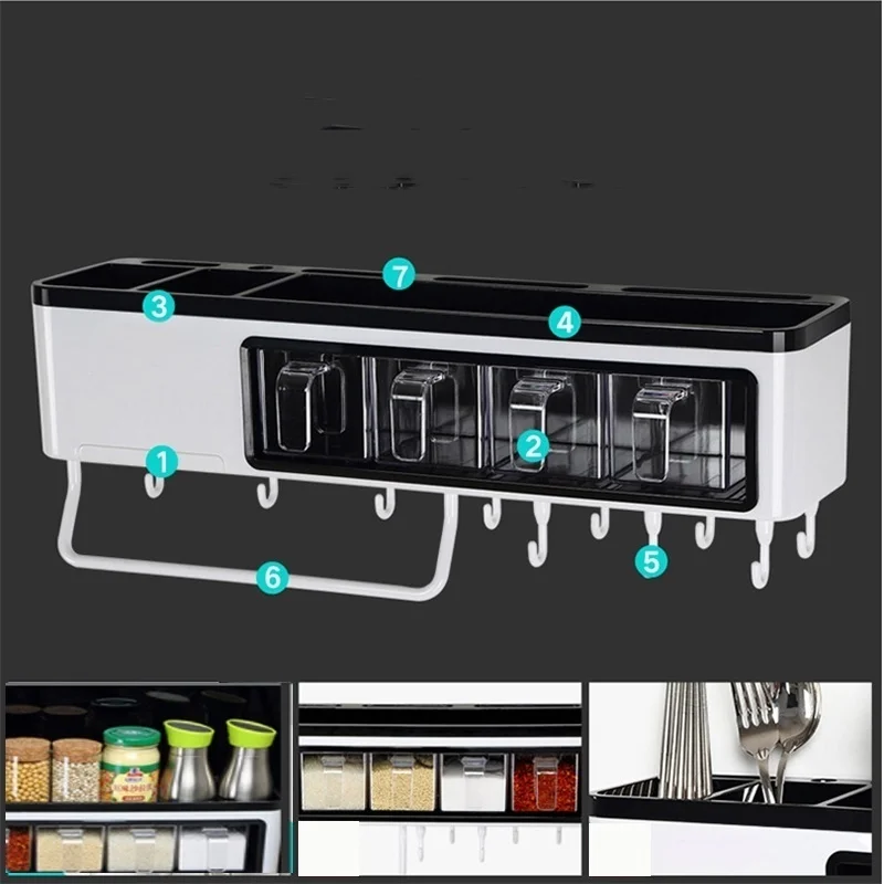 1 шт мульти функциональный настенный кухонная полка креативный бесшовный гвоздь