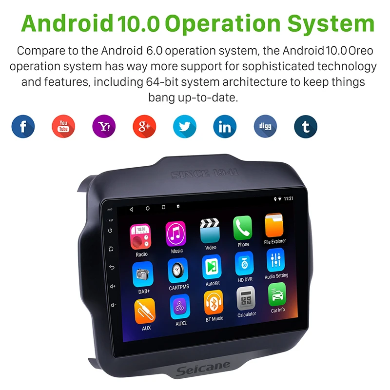 Seicane Автомобильный HD 9 &quotAndroid 10 0 Стерео GPS навигация Сенсорный экран авто радио