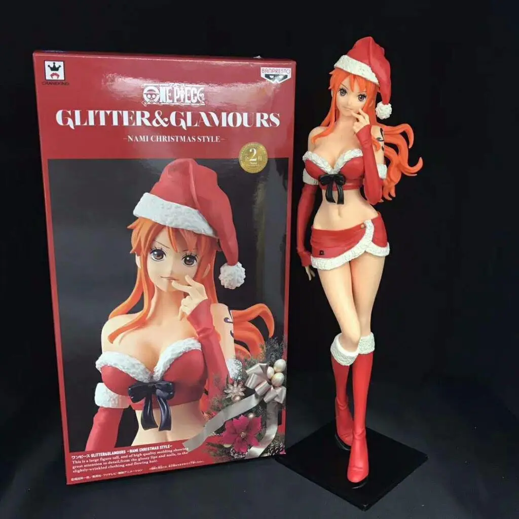 

One Piece Flash Charm Christmas Dress Nami Christmas Costume Garage Kit Doll Model Decoration Cute Gift Toys Boy and Girl Figure