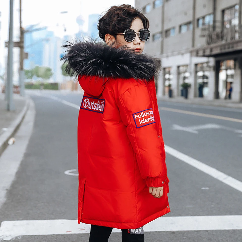 Coat Kids Winter Children Down Cotton Parkas Winter Kids Outerwear Boys Casual Warm Hooded Jacket for Boys Teenagers Clothing