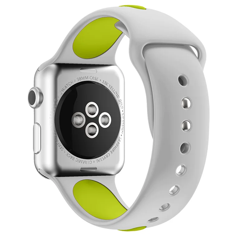 Силиконовый ремешок для Apple watch 5 ремешок 44 мм 40 мм iWatch ремешок 38 мм 42 мм двухцветная полоса ремешок для часов Браслет Apple watch 4 3 2 1