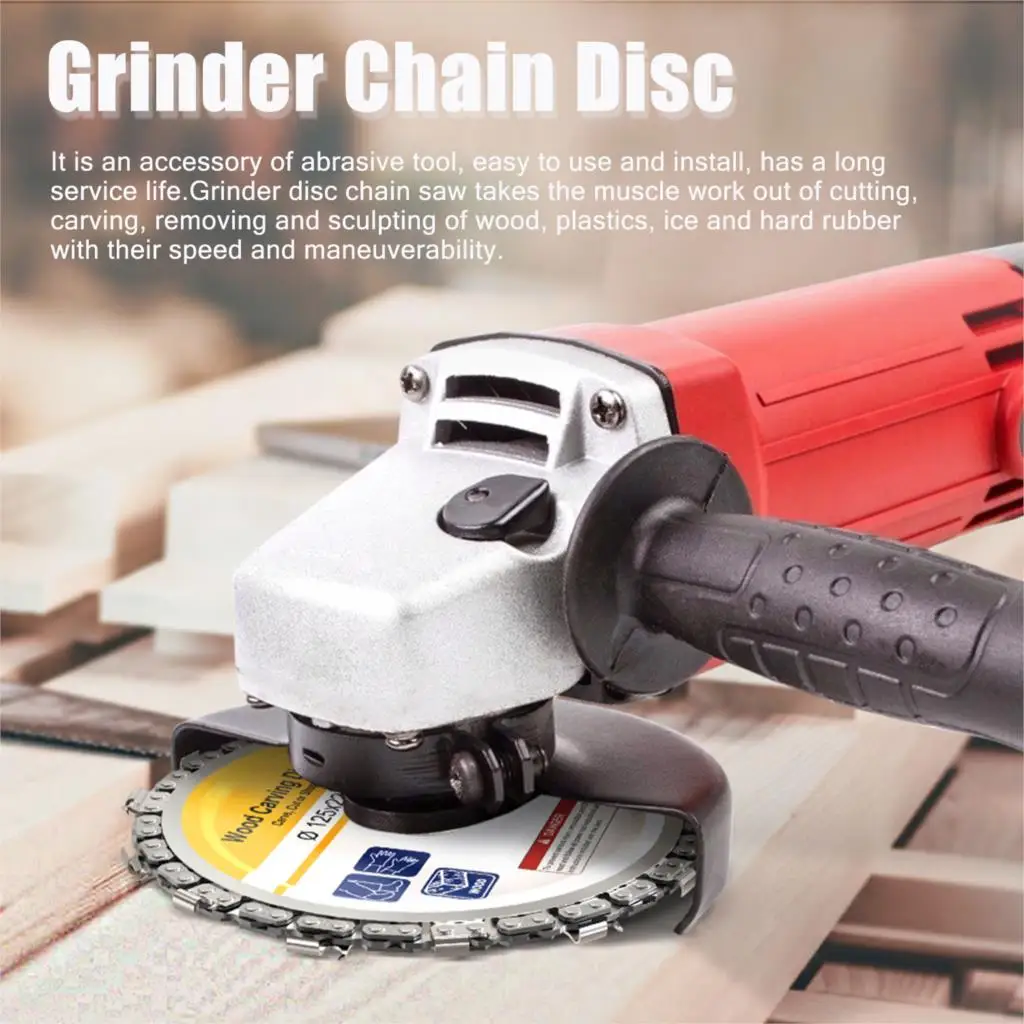 

New Hard Alloy Wood Carving Disc 8 / 9 teeth Woodworking Chain Grinder Chain Saws Disc Chain Plate Tool 115mm / 125mm Diameter