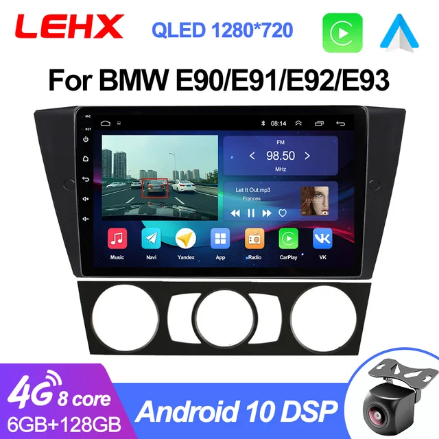 LEHX L6 פרו 8 Core 2 דין אנדרואיד 10 מולטימדיה לרכב רדיו נגן וידאו עבור BMW 3 סדרת E90 E91 e92 E93 סטריאו Carplay GPS DVD