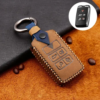 

Leather Key Case Shell Car Key Cover for Land Rover Range Rover Sport Evoque Velar Discovery 5/Jaguar E-Pace 2018 2019
