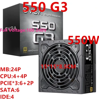 

New PSU For EVGA Brand 80PLUS Gold Full Modular Silent Fan Power Supply Rated 550W Peak 650W Power Supply 550 G3