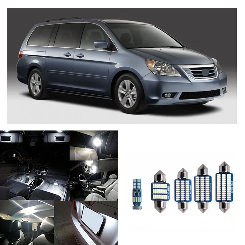 

15pcs Super Bright LED White Car Light Bulbs Interior Package Kit Map Dome Trunk License Plate Lamp For Honda Odyssey 2005-2010