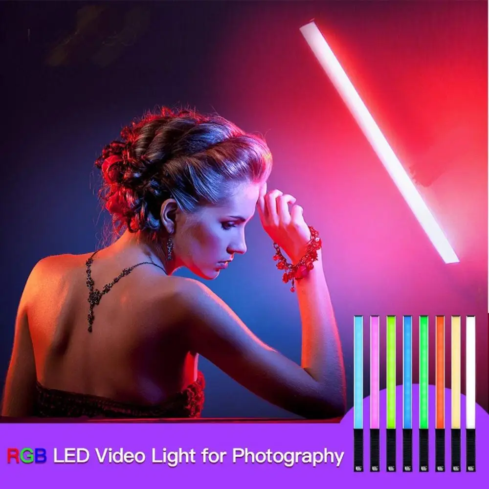 Photography Lighting Handheld Light RGB Photography Color LED Video Light Wand Remote Control USB 12 Levels8 Color Mode1000LUX