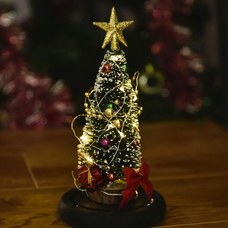 Горячая Рождественская елка дисплей База Светодиодный стеклянный купол Фея струнный светильник домашний декор спальня стол ночной Светильник для рождественского подарка