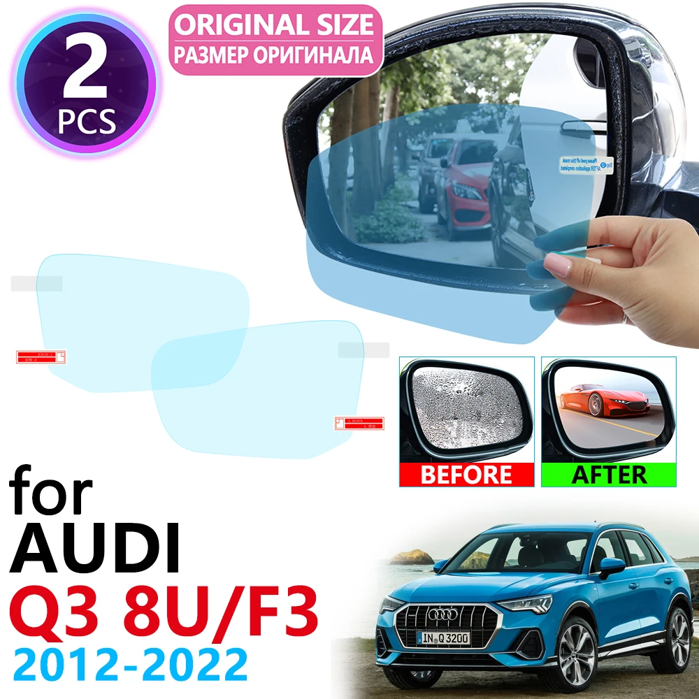 

for Audi Q3 8U F3 Sline 2012~2022 Full Cover Rearview Mirror Anti-Fog Films Rainproof Anti Fog Film Clean Car Accessories
