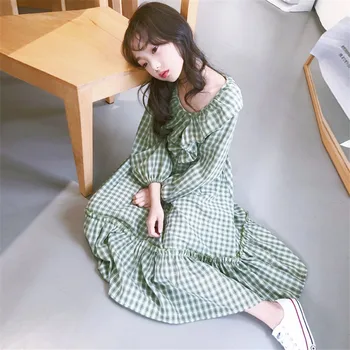

Girls spring dress 2020 korean fashion clothing Avocado Green toddler girl dresses Green spring outfit for girls
