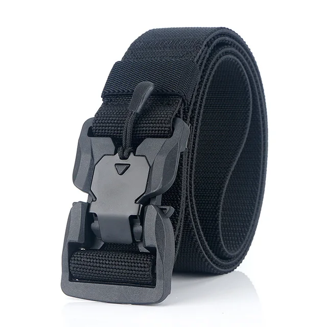 MEDYLA Official Genuine Tactical Belt Quick Release Magnetic Buckle Military Belt Soft Real Nylon Sports Accessories MN057 Black