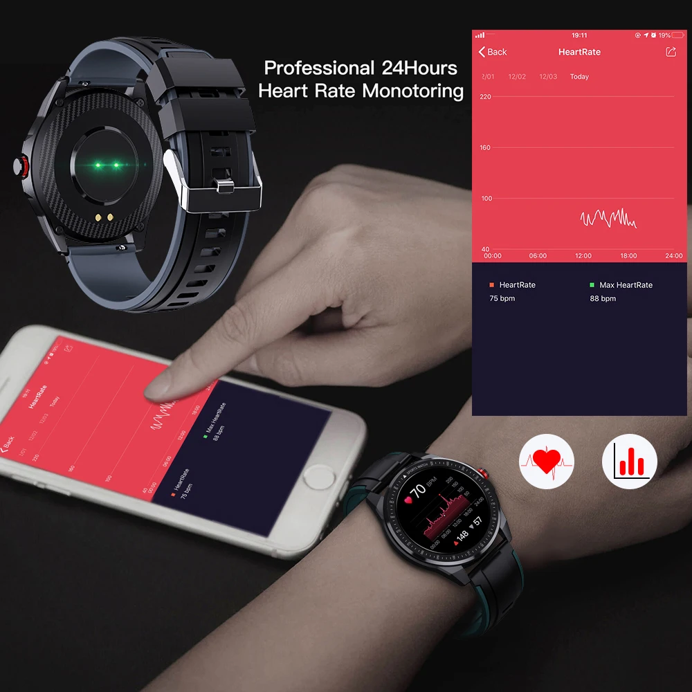 Новинка GPS Смарт часы SN88 мужские Bluetooth спортивные наручные IP68 фитнес трекер для