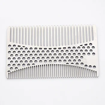 

Stainless Steel Beard Comb Sturdy Hair Styling Comb Portable Hair Accessories Useful Beard Supply Salon Gadget for Men (Silver)
