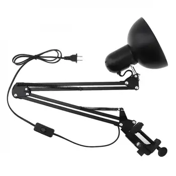 Billige Schwarz Flexible Schaukel Arm Clamp Montieren Lampe Büro Studio Home Tisch Schreibtisch Licht Lampe