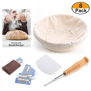 

Rattan Bread Proofing Proving Basket Dough Scraper Metal Blade Baking Tool Set Bread Basket Home Bakery Tools