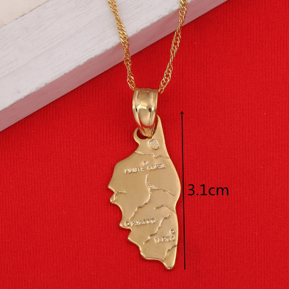 Haute Corse Map Pendant Necklace For Women Men Corsica La Corse Country Maps Jewelry 2