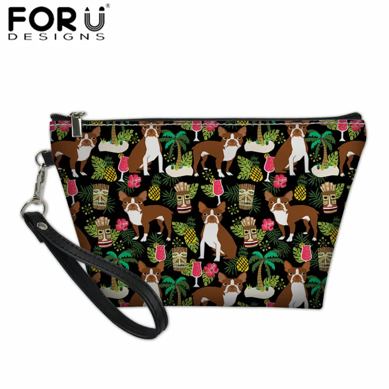FORUDESIGNS/Бостон-терьер, косметичка для женщин, косметичка для макияжа, дорожная Водонепроницаемая портативная макияжная сумка, женские туалетные сумки - Цвет: Z3679Z8
