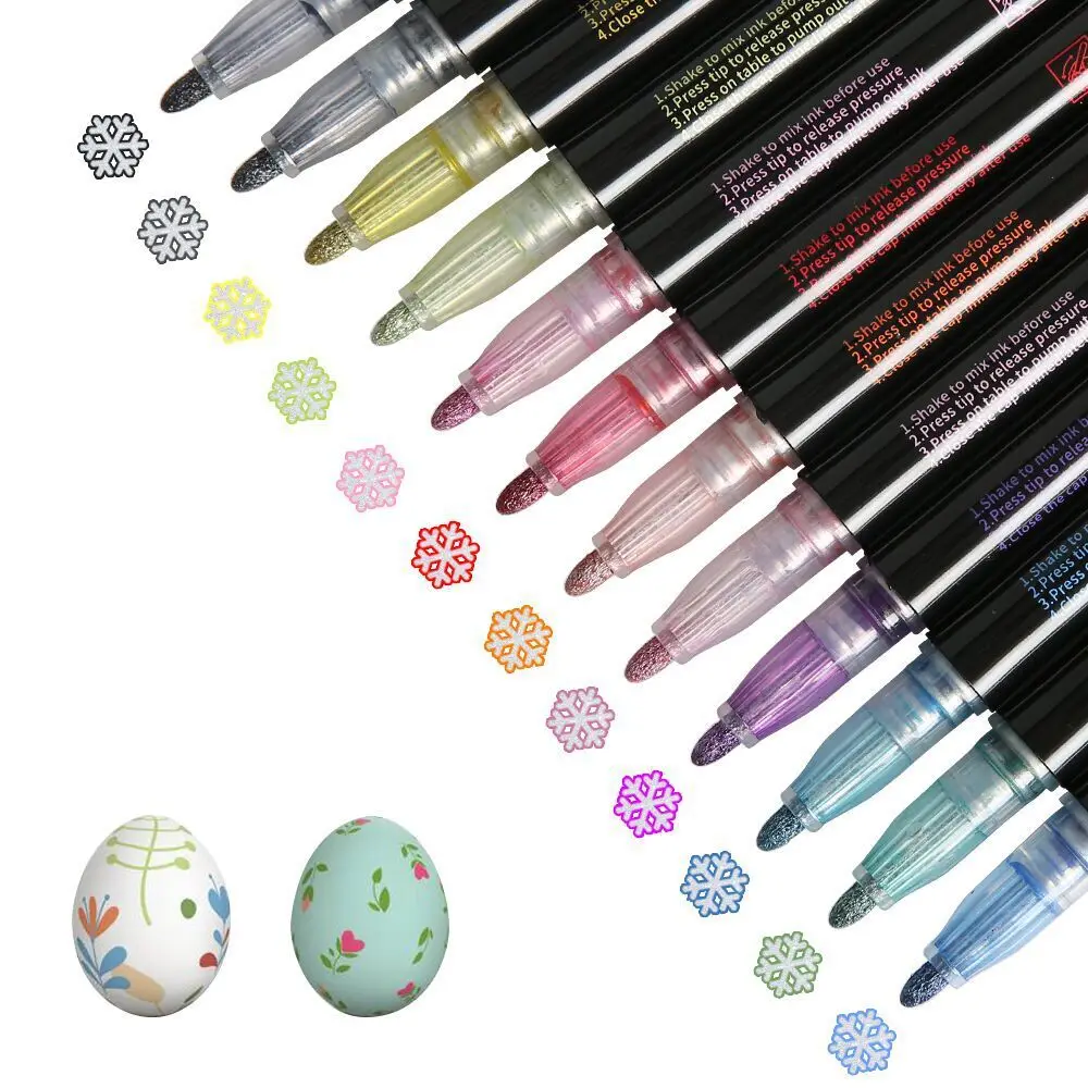 12 Colors Marker Pen Double Lines Contour Colored Outline Diy Album Scrapbooking For Drawing Painting Doodling School | Канцтовары для