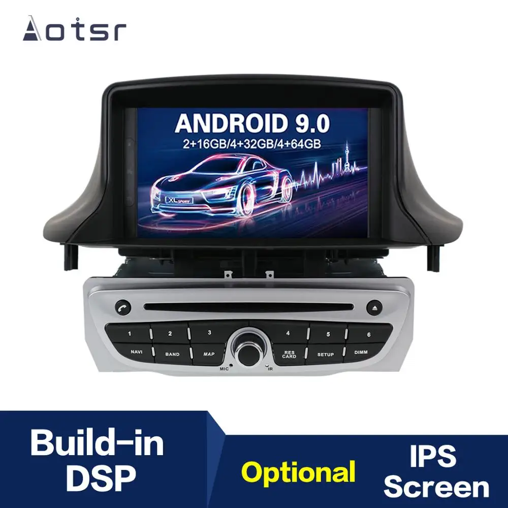 Автомобильный DVD плеер Android 9,0 ips gps навигация для Renault Megane 3/Fluence 2009+ мультимедийный плеер магнитофон головное устройство