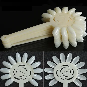 

120Tips/pack Sunflower Fan-shaped False Nail Tips Practice Nail Art Display Painting Nail Tips Card Board DIY Nail Art Tools