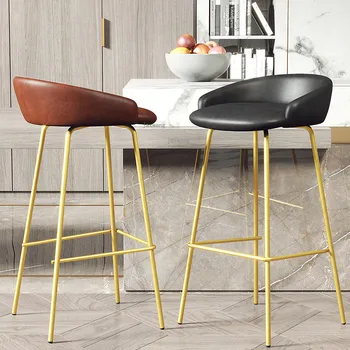 

Nordic Light Luxury Bar Chair Home Modern Minimalist High Chair Leisure Bar Chair Living Room Bedroom Dining Stool Furniture