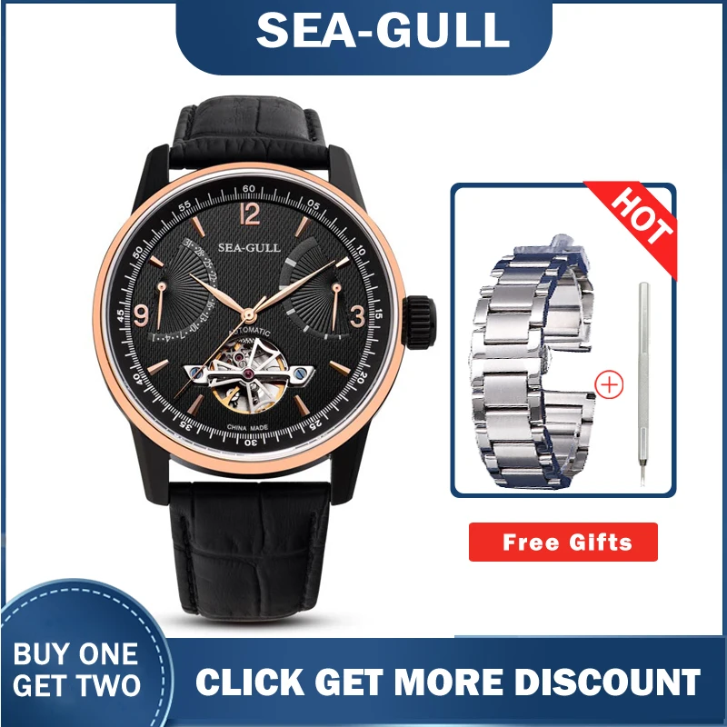 Seagull Watch 219.327 Watches Men's Mechanical Wristwatches Calendar 50m Waterproof Leather Valentine Gifts Male Watches 219.327