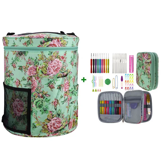 Style 3 with Bag Пряжа Вязание сумка для хранения с крючком Крючки набор Игла DIY Искусство ремесло спицы линейка Швейные Инструменты Аксессуары Органайзер - Цвет: Style 3 with Bag