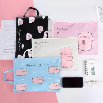 

Cute pig A4 File Folder Document Bag Business Briefcase Paper Storage Organizer Bag Stationery School Office Supplies
