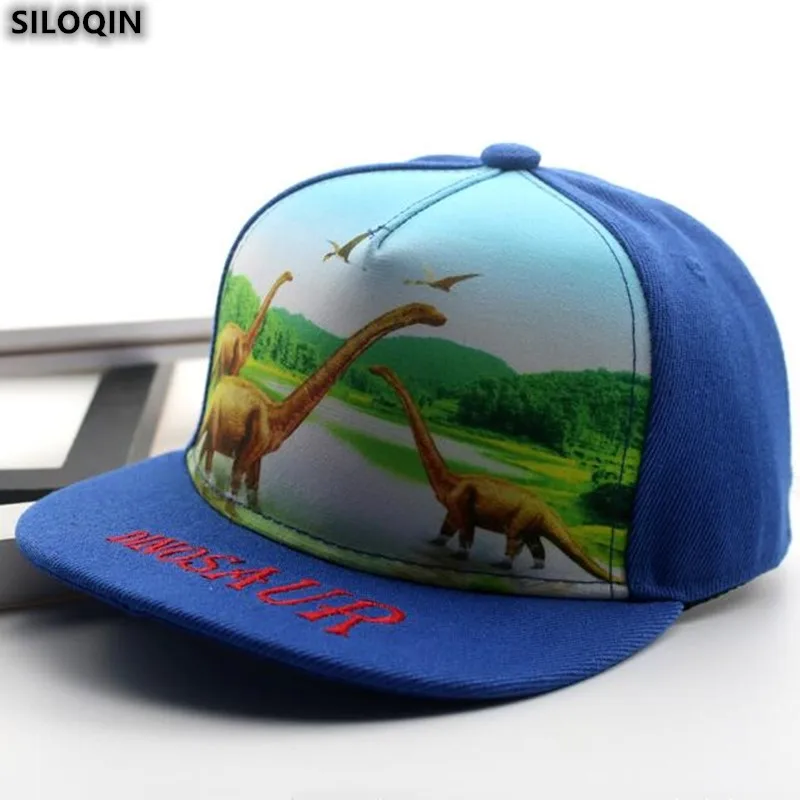 Hip Hop Caps Dinosaur Green Pattern Cotton Hats Adjustable Unisex Baseball Cap